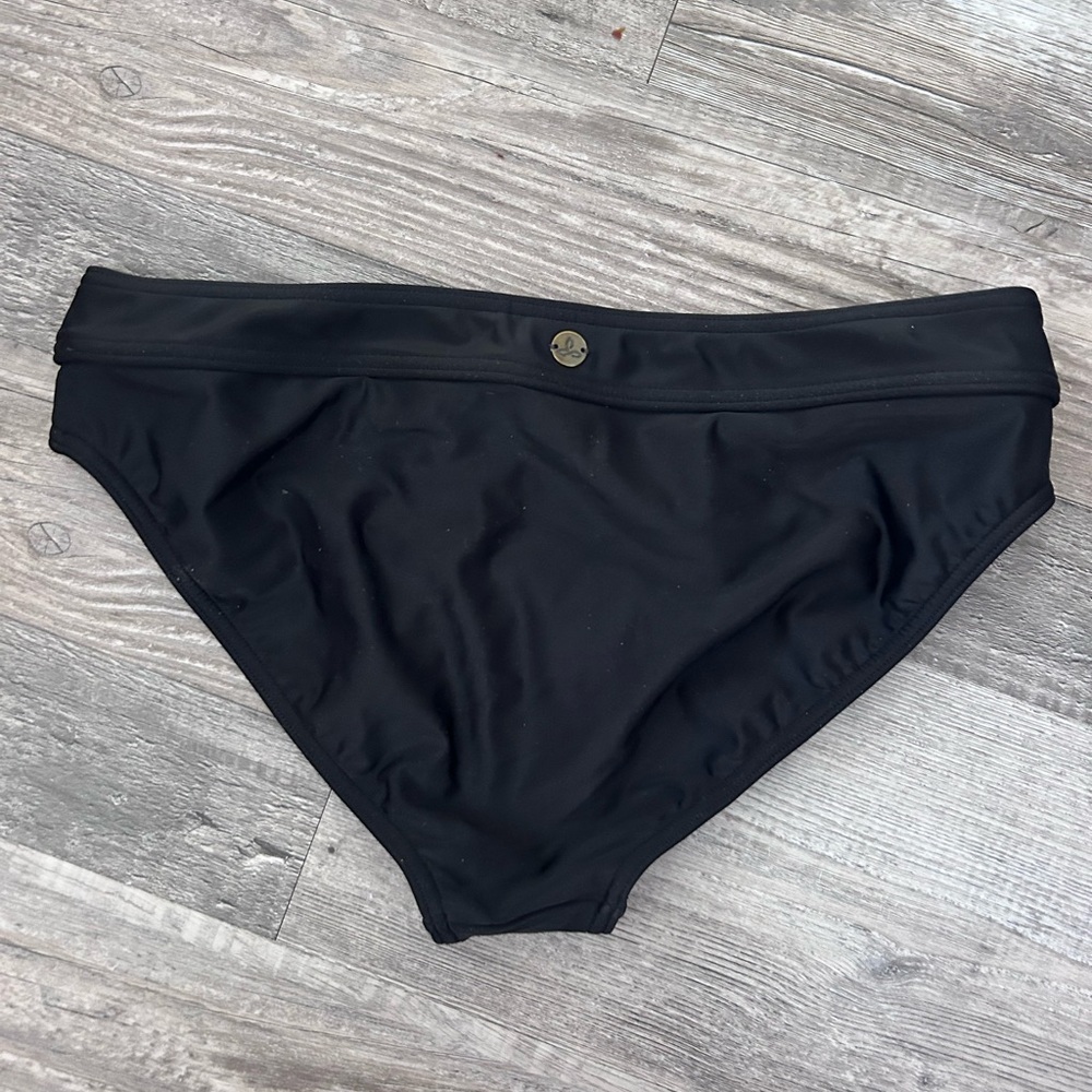 Prana Black and Light Blue Bikini Bottoms, Size M - Picture 2 of 4